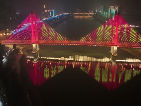 益阳口西流湾囗大桥囗夜景