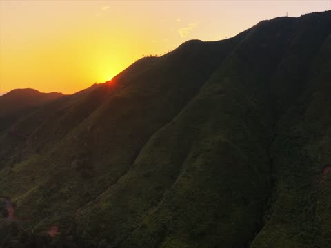 宜山，日出，朝晖，无人机，航拍